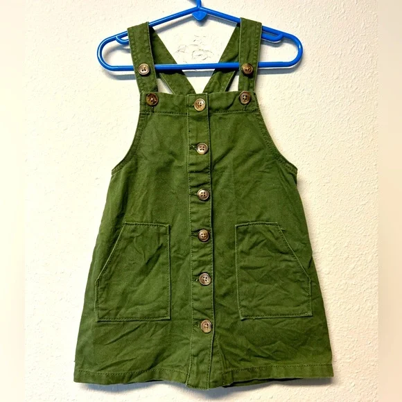 zara green ruffle sleeve dress Mommy & Me - Alysa Print Ruffled Hem Girls Dress main image 1